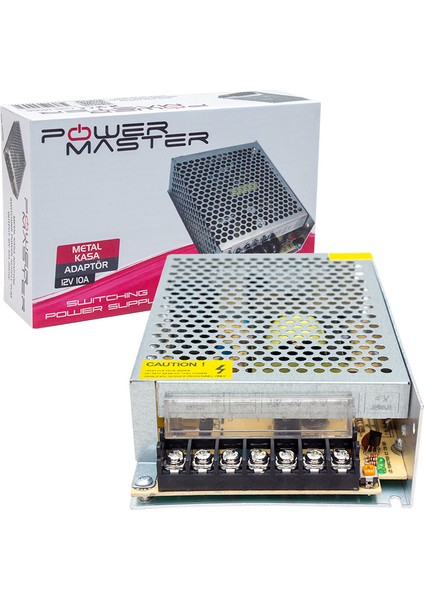 Powermaster PM-14056 12 Volt - 10 Amper Metal Kasa Adaptör