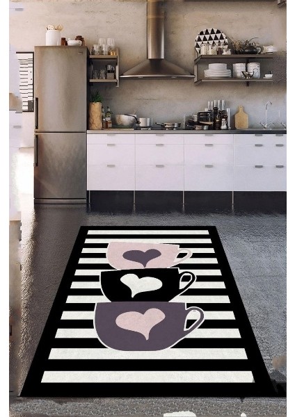 Gri Krem Eskitme Desenli Halı CP644