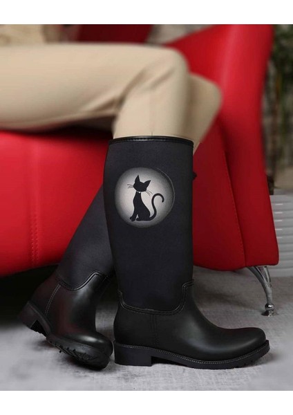 Rainbo Renk Moon Cat Kadın Yağmur Çizme