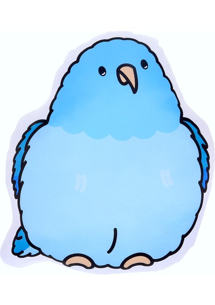 Forpus Papağanı 3 Boyutlu Yastık Mavi Kuşlu