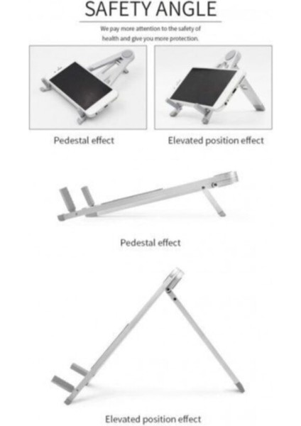 Masaüstü Telefon Tablet Standı Plastik Ayarlanabilir Taşınabilir Siyah