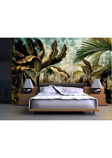 Tropikal Yapraklar ve Ağaçlar Duvar Kağıdı