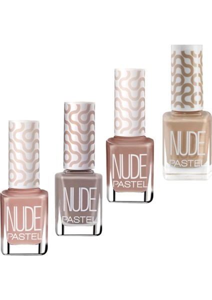 Oje 4 Lü 55.set 765-106-759-761 Pastel Nude Mavi Tonlar Oje Seti - 4'lü, Uzun Süre Dayanıklı ve Parlak Görünüm