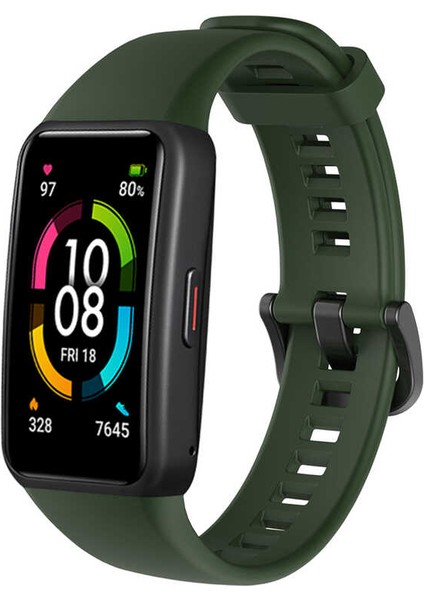 - Huawei Band 6 - Kordon Silikon Kordon KRD-47 - Koyu Yeşil