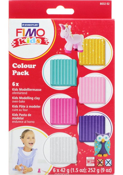 Fimo Kids Glitter Simli Polimer Kil Seti 6 Renk