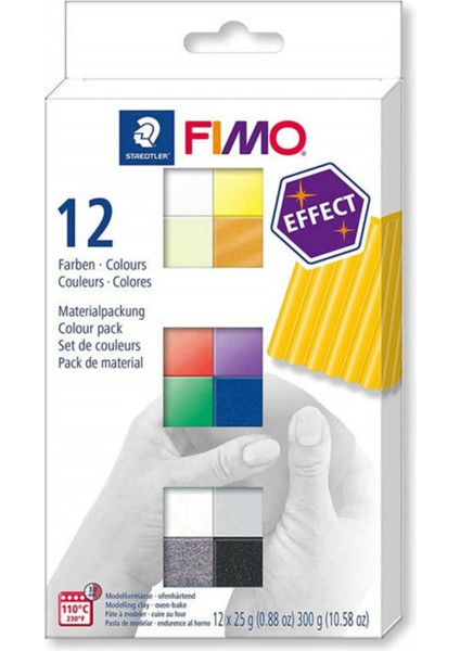 Fimo Effect Polimer Kil Seti 12 Renk x 25 gr