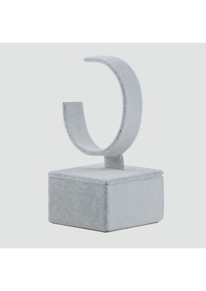 Tekli Süet Ayaklı Gri Kelepçe Saat Bileklik Standı (Aydındecor)