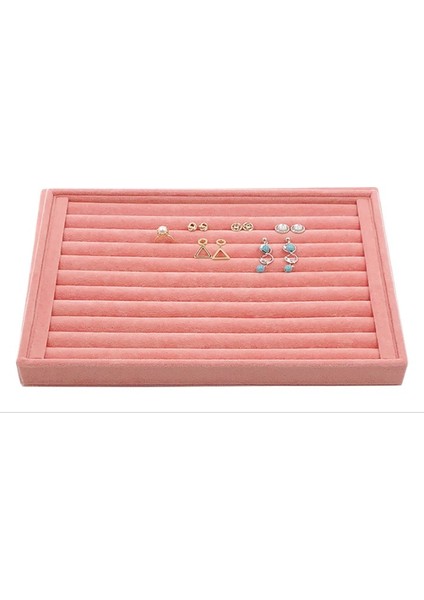 Yerli Süet Pembe Sosisli Yüzük Stand Kutu (Aydındecor)