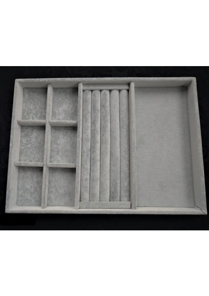 Yeni Süet Gri Yüzük-Küpe-Bileklik-Kolye Takı Kutusu (Aydındecor) fiyatları