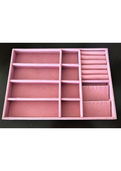 Yeni Süet Pembe Çekmece Içi Takı Düzenleyici Kutu (Aydındecor) fiyatları