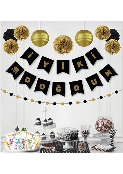 Siyah Gold Yaldızlı Banner