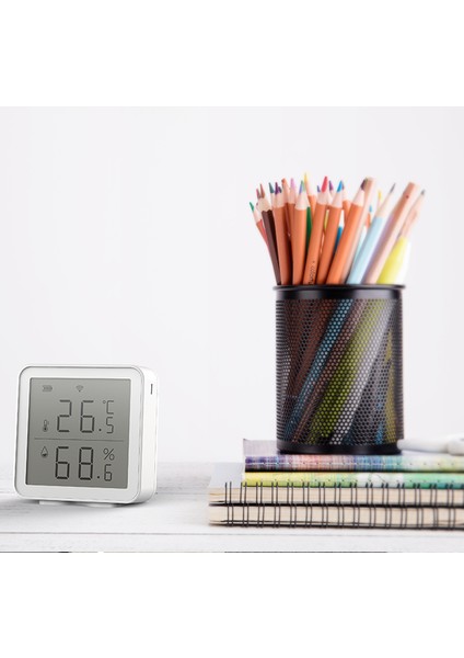 Akıllı Ev Wifi Kablosuz Isı ve Nem Ölçer 64 x 64 x 28 mm