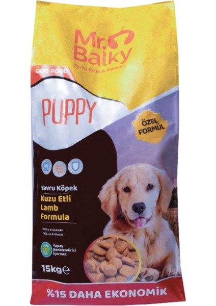 Kuzu Etli Yavru Köpek Maması 15 kg Türkiyenin İlk GDO'suz Maması