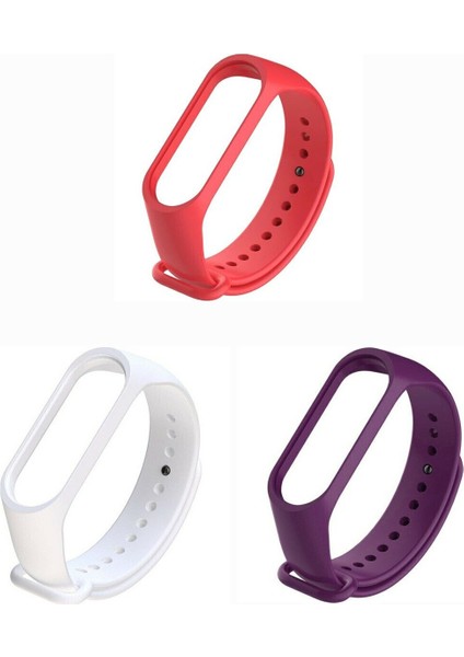 Xiaomi Mi Band 5 ve Mi Band 6 Akıllı Bileklik Kordonu Silikon 3 Lü Kombin Set