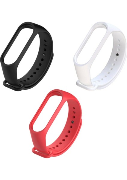Xiaomi Mi Band 5 ve Mi Band 6 Akıllı Bileklik Kordonu Silikon 3 Lü Kombin Set