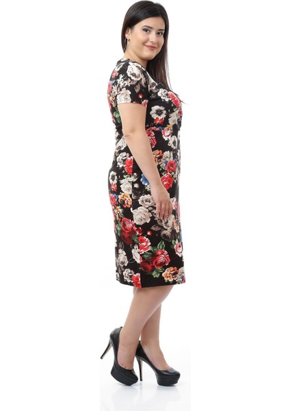 Siyah Kruvaze Büyük Beden Elbise 21E-0664 modelleri