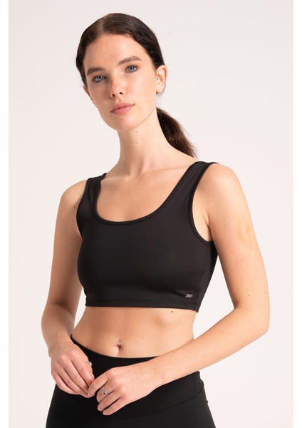 Kadın Siyah Crop Top Büstiyer