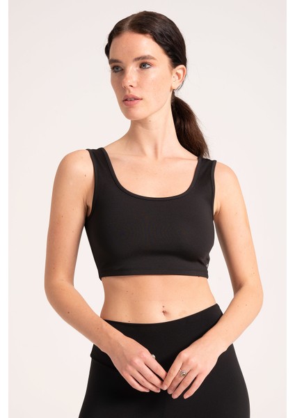 Kadın Siyah Crop Top Büstiyer