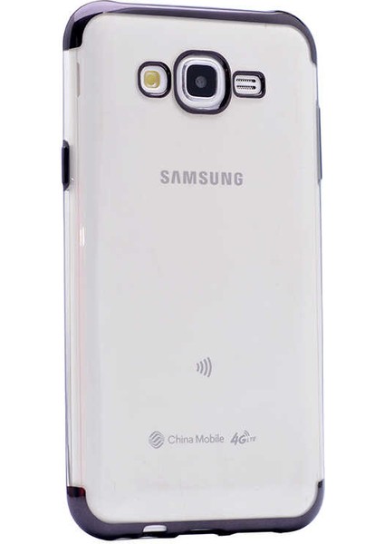 Galaxy J7 Kılıf Ince Köşeleri Renkli Şeffaf Silikon