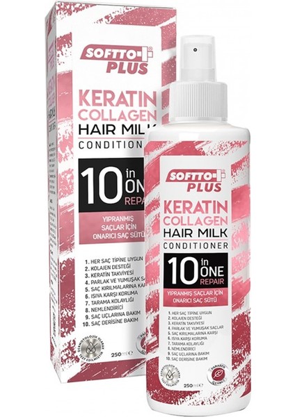 Softto Plus keratin & Collagen Saç Bakım Sütü 250 ml