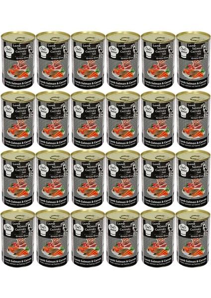 Kıyılmış Kuzulu Somonlu Köpek Konservesi 400 gr x 24