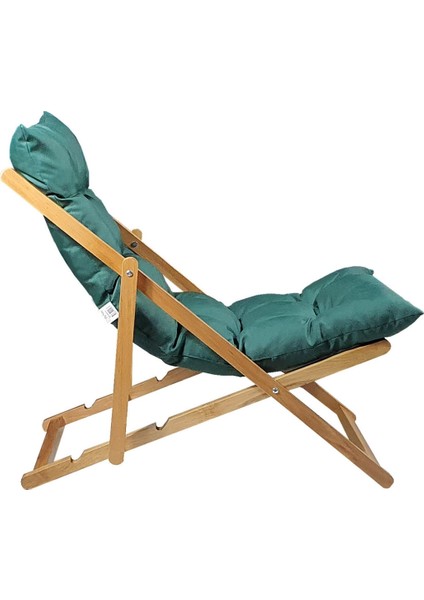 Ahşap Katlanabilir Taşınır Puf Minderli Şezlong. Plaj, Bahçe, Teras, Balkon Için (Haki) modelleri