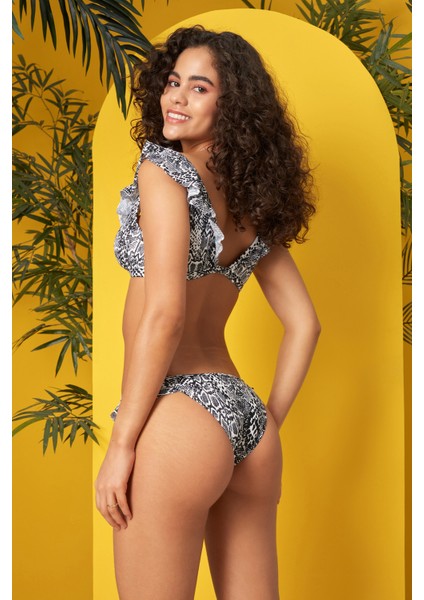 Volanlı Bikini Tek Alt 219202-D Crocodile