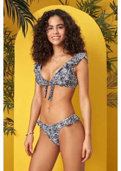Volanlı Bikini Tek Alt 219202-D Crocodile