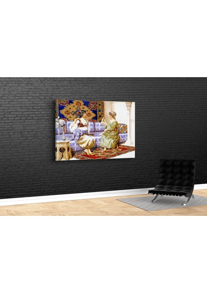 Giuseppe Aureli- Harem Scene Kanvas Tablo fiyatları