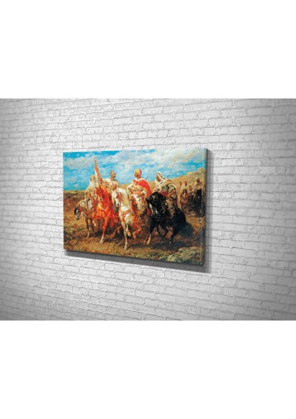 Christian Adolf Schreyer- Arab Horsemen Kanvas Tablo