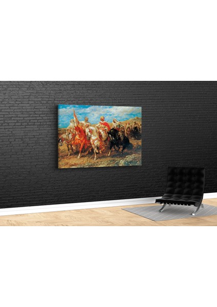 Christian Adolf Schreyer- Arab Horsemen Kanvas Tablo modelleri