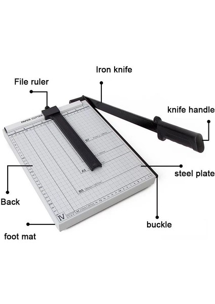 Metal Kollu Tablalı A4 Giyotin Kağıt Kesme Makinesi