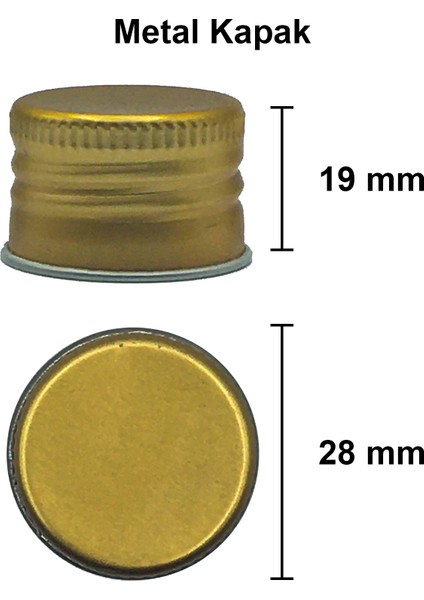 200 cc Cold Brew Şeffaf 200 ml Sızdırmaz Gold Plastik Kapaklı Yassı Cam Şişe (Soğuk Kahve) 52 Adet