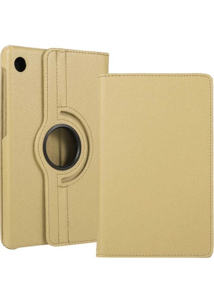 Lenovo Tab M10 TB-X605F 10.1" Dönerli Standl Kılıf 360 Derece Dönerli Standlı Gold