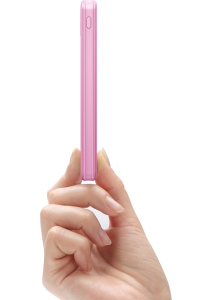 Slim LED Ekran 10.000 Mah 2 Çıkışlı Taşınabilir Şarj Cihazı Powerbank Pembe