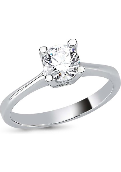 Swarovski Dört Tırnaklı Tek Taş Yüzük