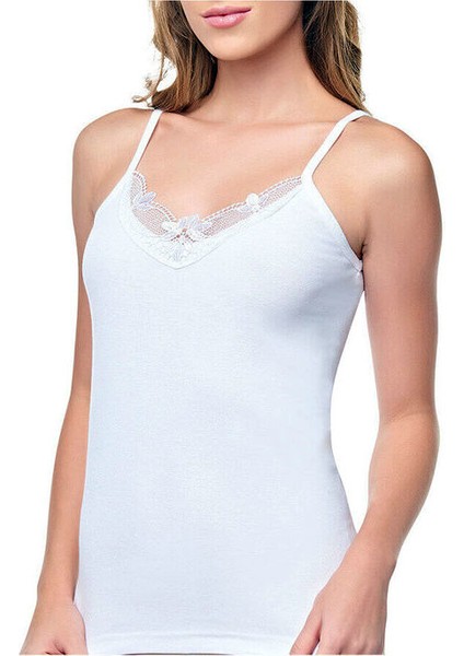 Kadın Ribana Ip Askı Güpürlü Atlet 6 Lı 0139