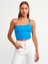 3781 Tek Omuzlu Crop Top-Açık Saks 1