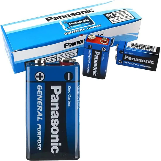 Panasonic 9 Volt Manganez Pil 12'li Paket