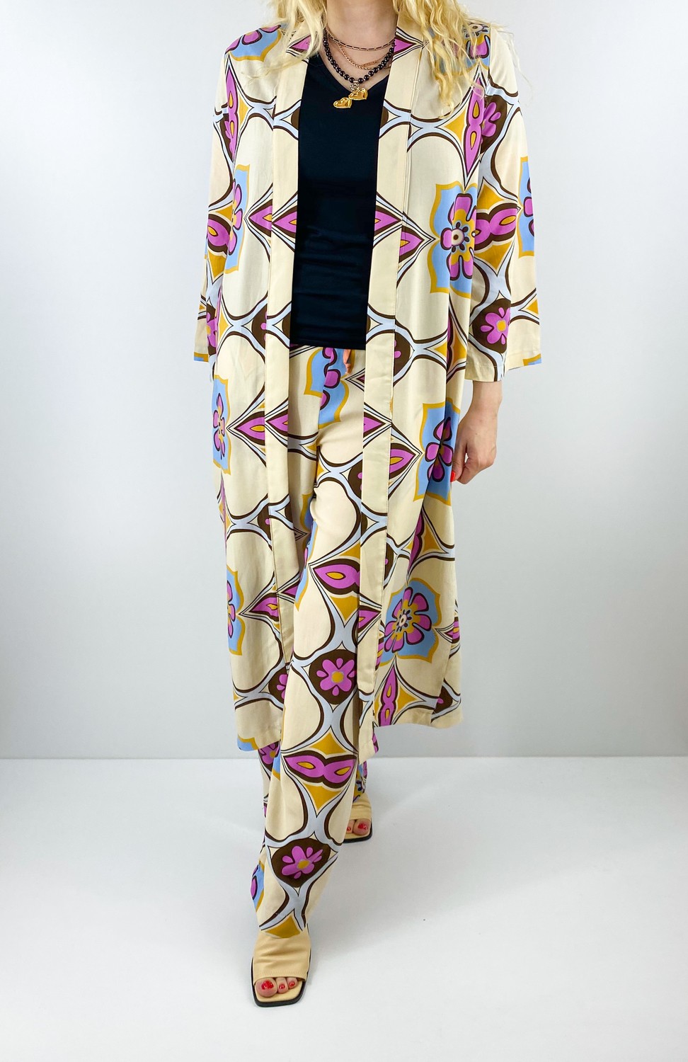 Modaonna Pamuklu Kimono Pantolon Takım görsel 2
