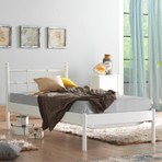 Unimet Lalas-S Metal Karyola - Beyaz - Konik Geçme - Konfor Destekli Latalı - 90x190/90x200/120x200
