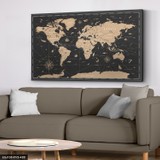 Evine Moda Dünya Haritası Kanvas - Canvas Tablo