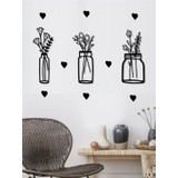 Skyline Ahşap Saksı 3lü Dekoratif Tablo