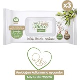 Baby Turco Doğadan Yenidoğan Islak Bebek Havlusu 60 Yaprak x 3'lü