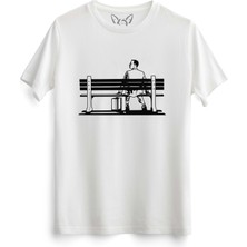 Alfa Tshirt Forrest Gump Tasarımlı Baskılı Beyaz Tshirt