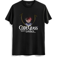 Alfa Tshirt Code Geass Baskılı Siyah Tshirt