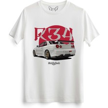 Alfa Tshirt Gtr Tasarımlı Baskılı Beyaz Tshirt