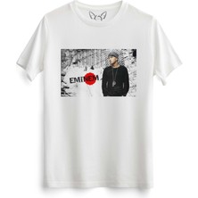 Alfa Tshirt Eminem Baskılı Beyaz Tshirt