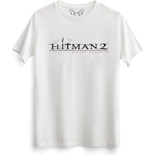Alfa Tshirt Hitman Tasarımlı Baskılı Beyaz Tshirt