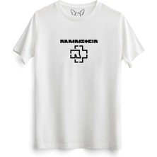 Alfa Tshirt Rammstein Tasarımlı Baskılı Beyaz Tshirt